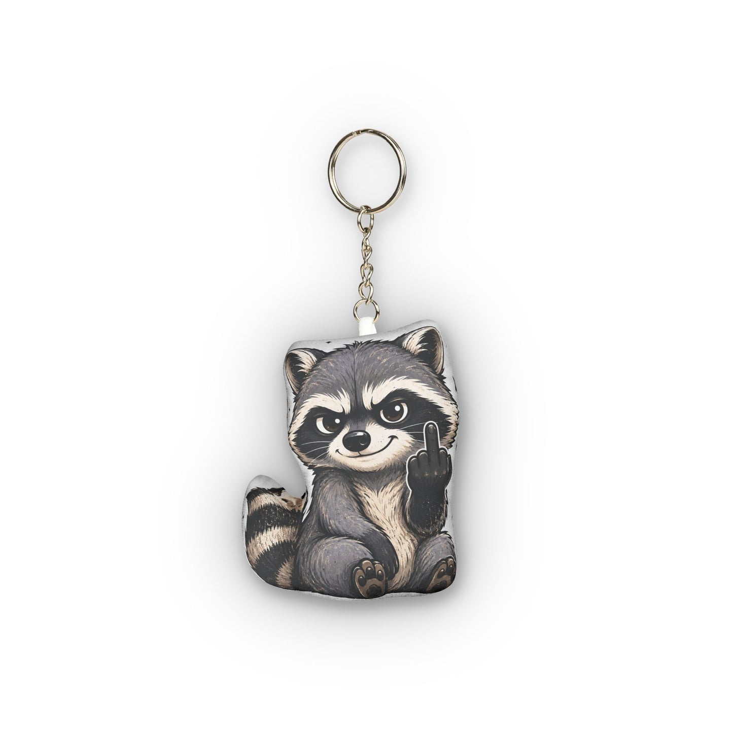 Rude Raccoon Mini Plush Keychain