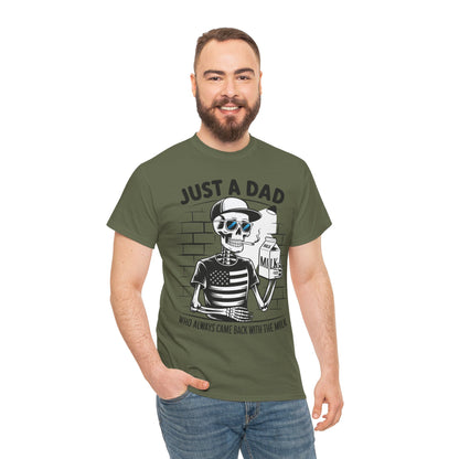 Just A Dad Skull Tee — "Who Always Came Back With The Milk" Vintage Father's Day T‑Shirt