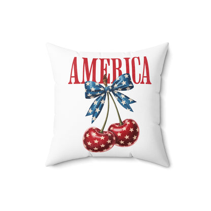 America Cherry Flag Decorative Pillow