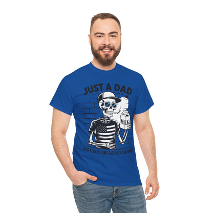 Just A Dad Skull Tee — "Who Always Came Back With The Milk" Vintage Father's Day T‑Shirt