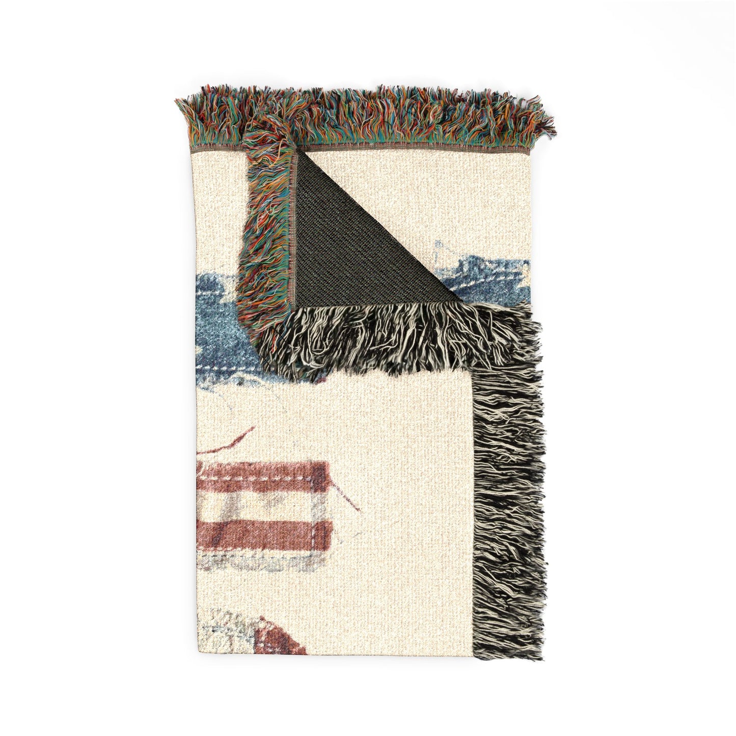 USA Flag Woven Blanket — Distressed Patriotic Throw Blanket