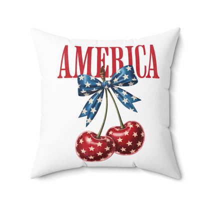 America Cherry Flag Decorative Pillow