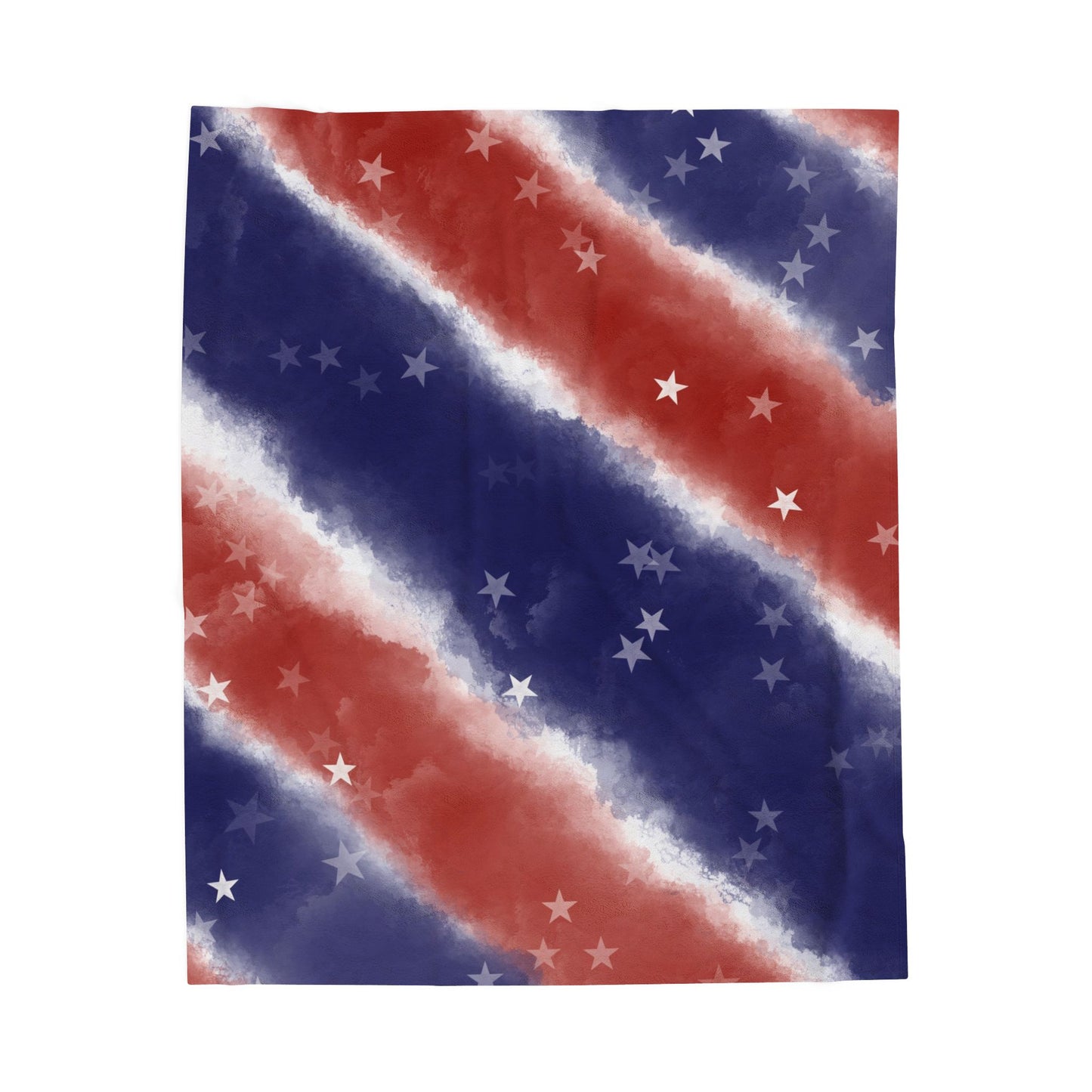 American Stars Velveteen Plush Blanket — Patriotic Red White & Blue Throw