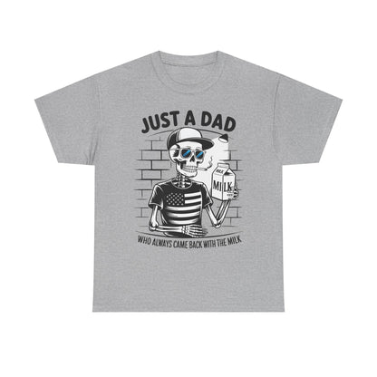 Just A Dad Skull Tee — "Who Always Came Back With The Milk" Vintage Father's Day T‑Shirt