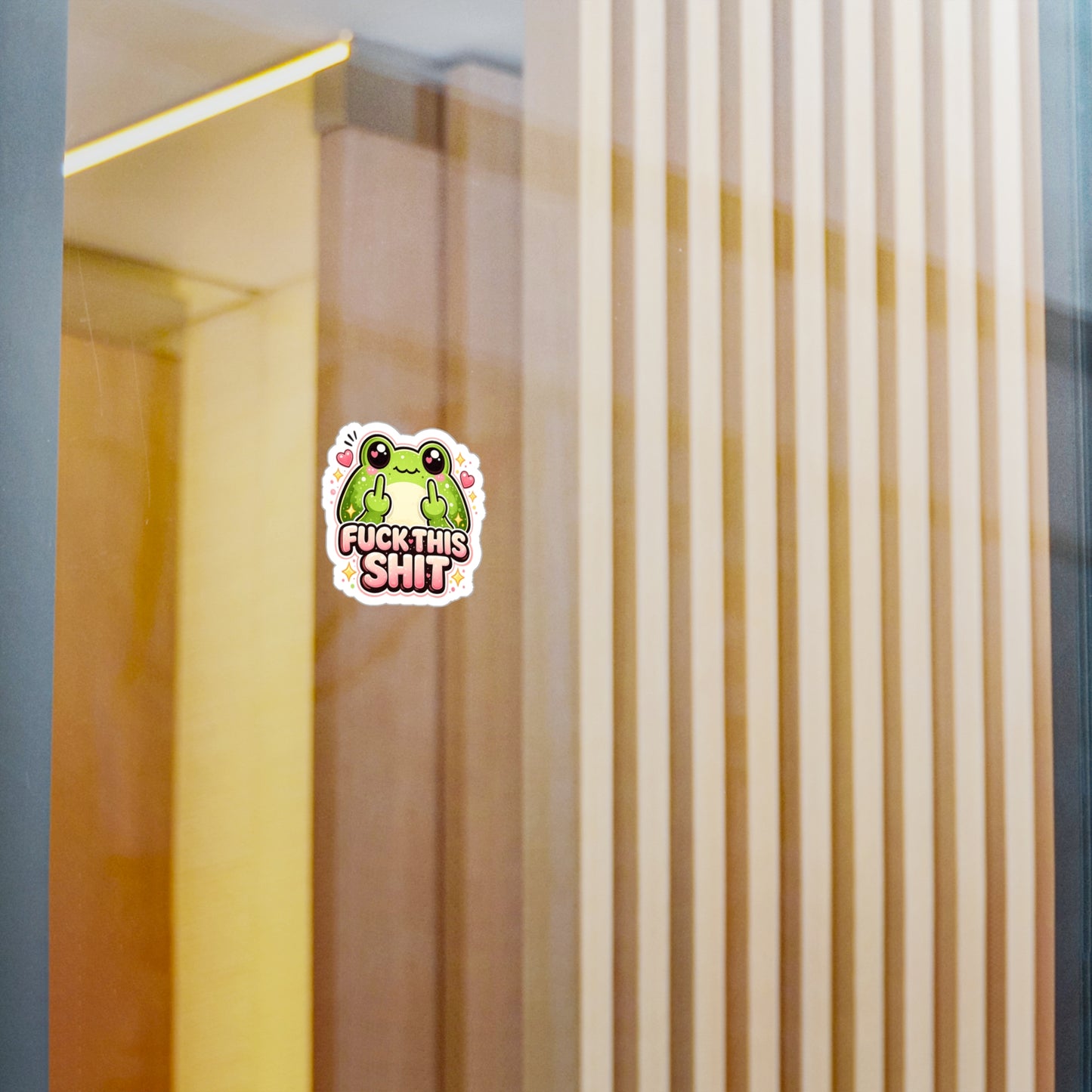 Funny Frog Vinyl Sticker — “Fuck This Shit” Kiss-Cut Decal