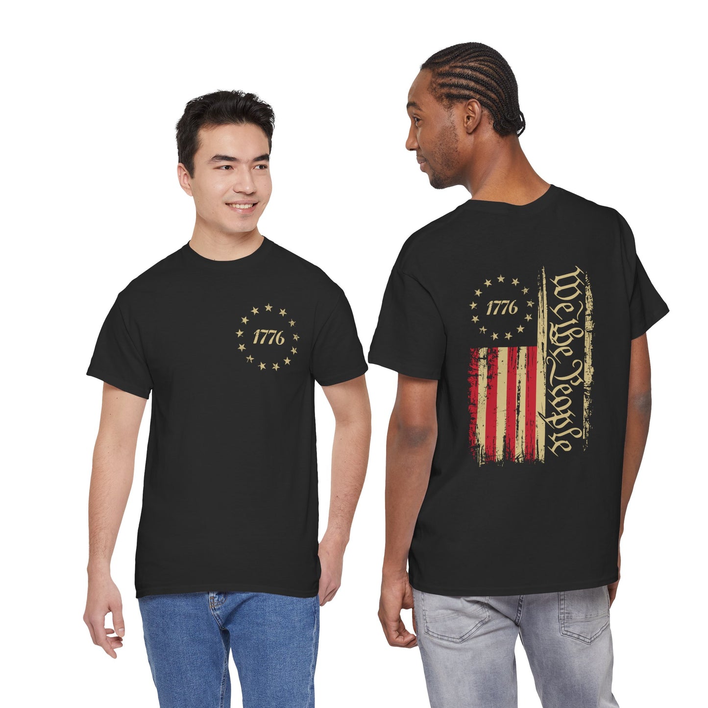 1776 We the People T-Shirt — Vintage Flag Constitution Graphic Tee