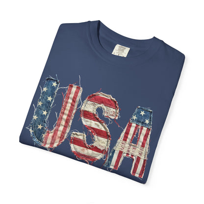 USA Flag Graphic T‑Shirt — Distressed Patriotic Tee for 4th of July
