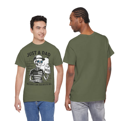 Just A Dad Skull Tee — "Who Always Came Back With The Milk" Vintage Father's Day T‑Shirt