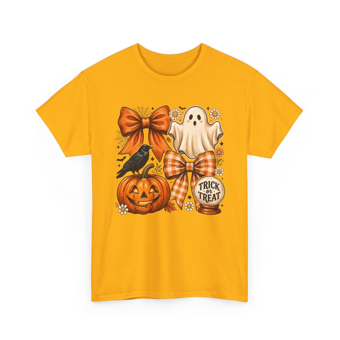 Halloween Pumpkin Ghost Tee — Trick or Treat Fall Graphic Shirt