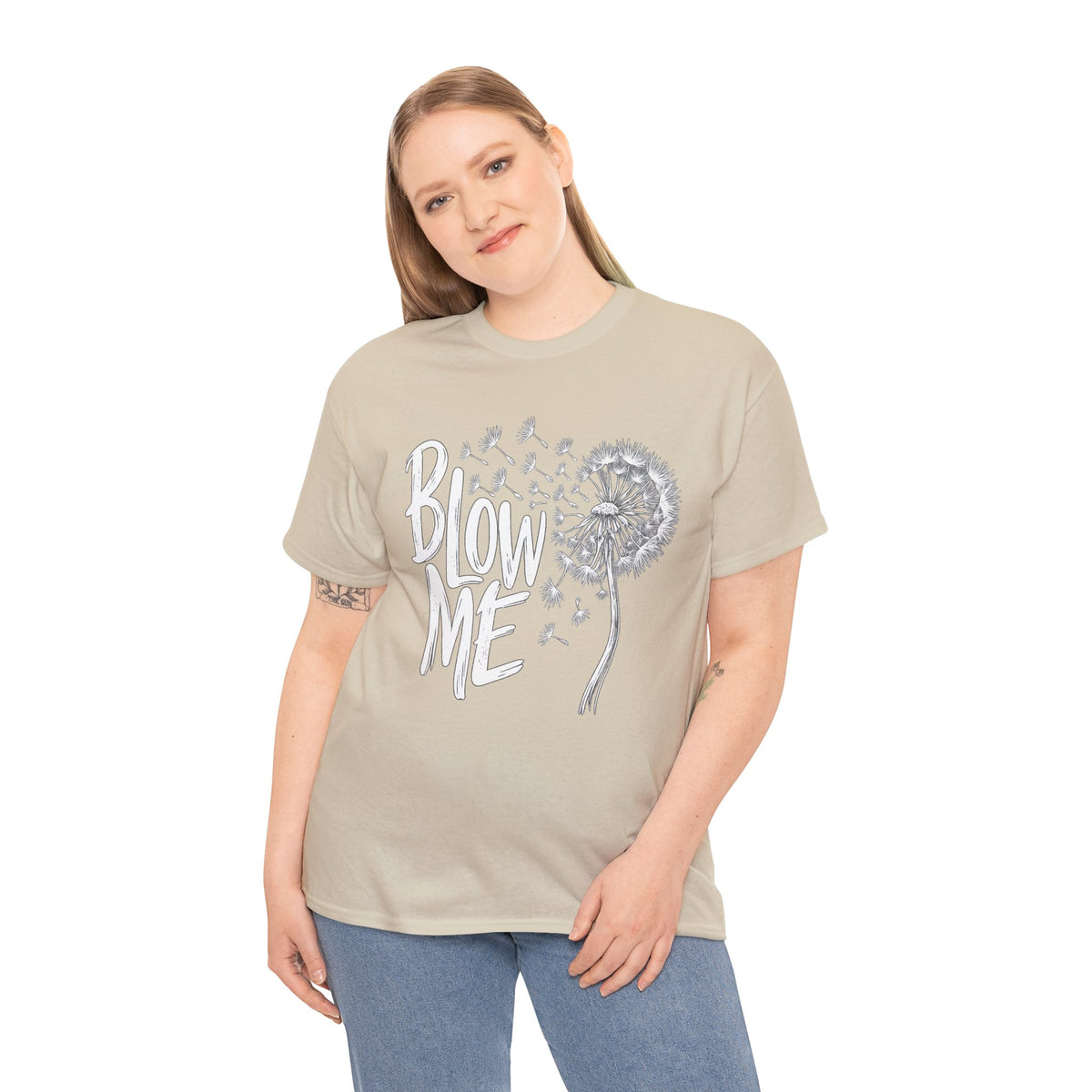 Blow Me Dandelion Tee — Playful Floral Graphic T-Shirt