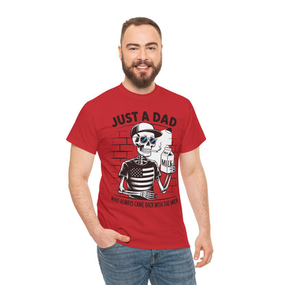 Just A Dad Skull Tee — "Who Always Came Back With The Milk" Vintage Father's Day T‑Shirt