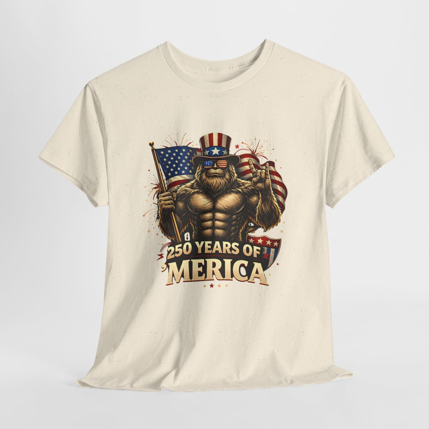 250 Years of America T-Shirt — Patriotic Uncle Sam Bigfoot Flag Tee
