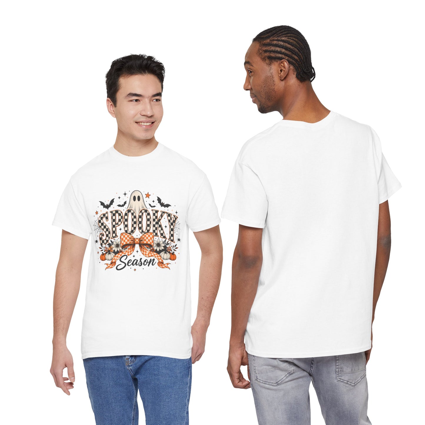 Spooky Season T-Shirt — Halloween Ghost & Pumpkin Tee