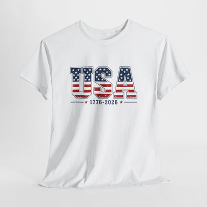 USA 1776-2026 Flag Graphic T-Shirt — Patriotic Fourth of July Tee
