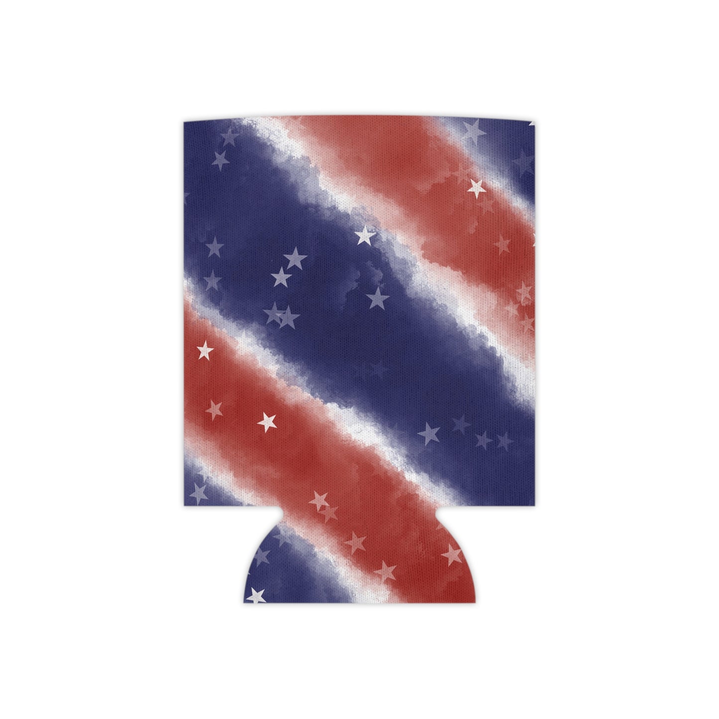 Patriotic Stars & Stripes Can Cooler - Red White Blue Beverage Holder