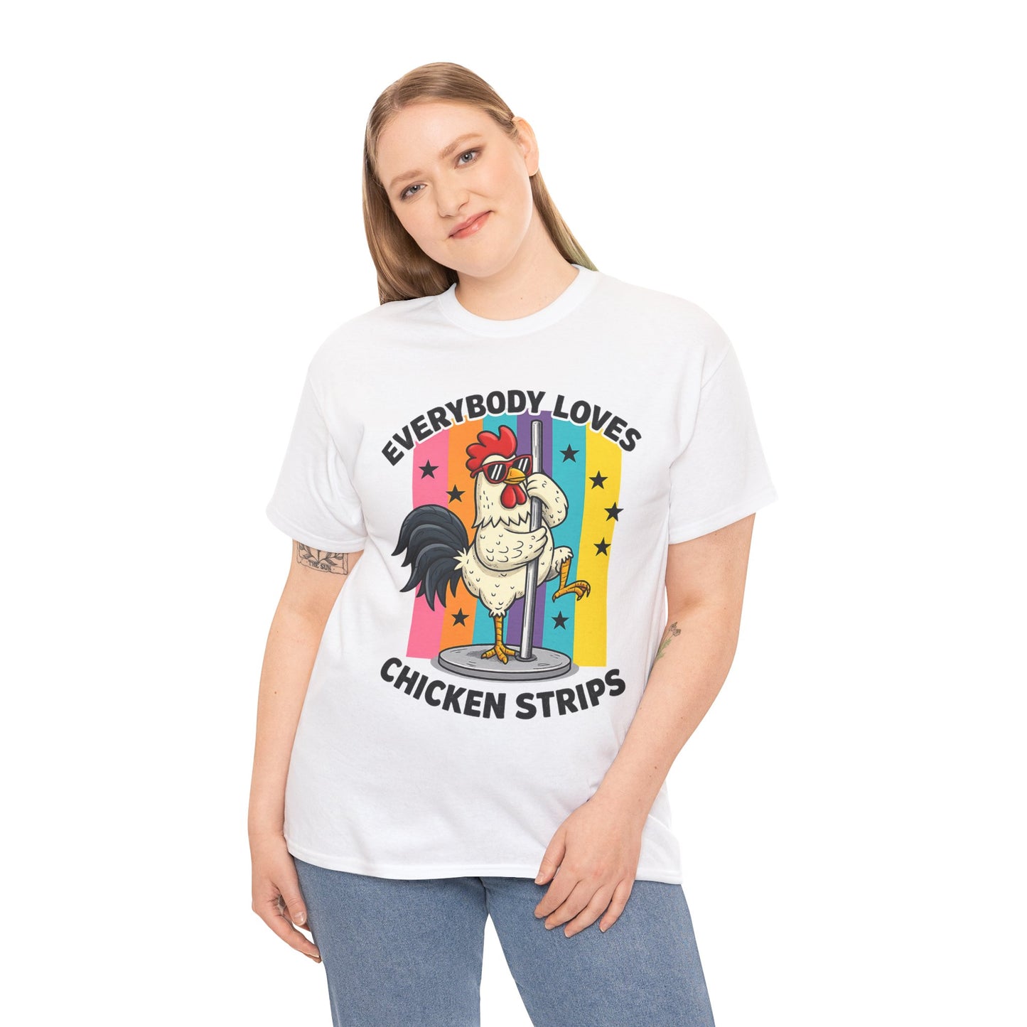Everybody Loves Chicken Strips T-Shirt — Funny Rooster Retro Tee