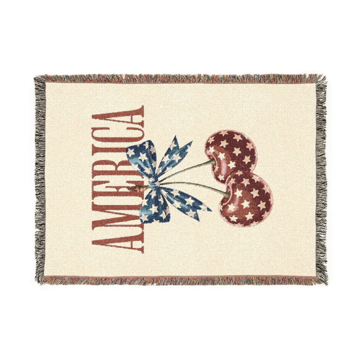 America Cherry Woven Blanket