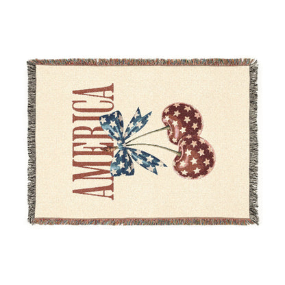 America Cherry Woven Blanket