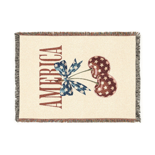 America Cherry Woven Blanket