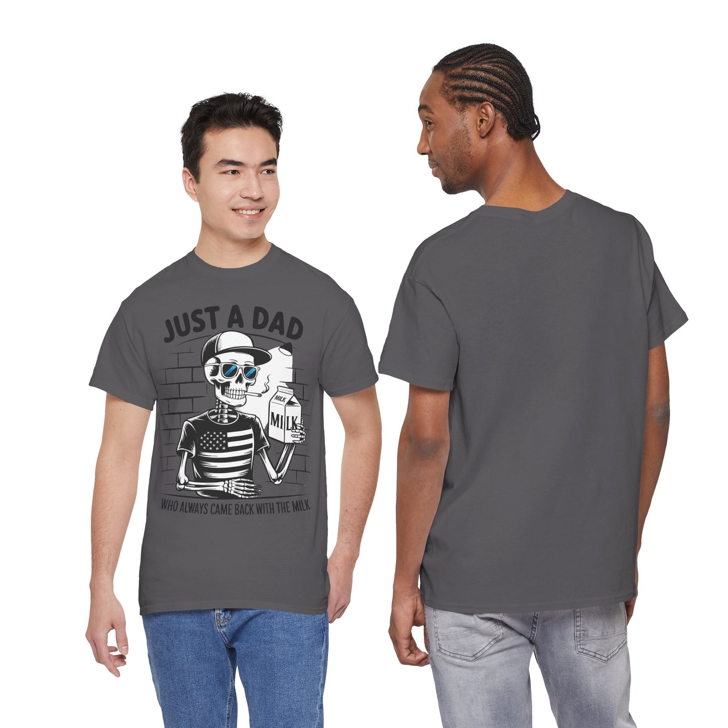 Just A Dad Skull Tee — "Who Always Came Back With The Milk" Vintage Father's Day T‑Shirt