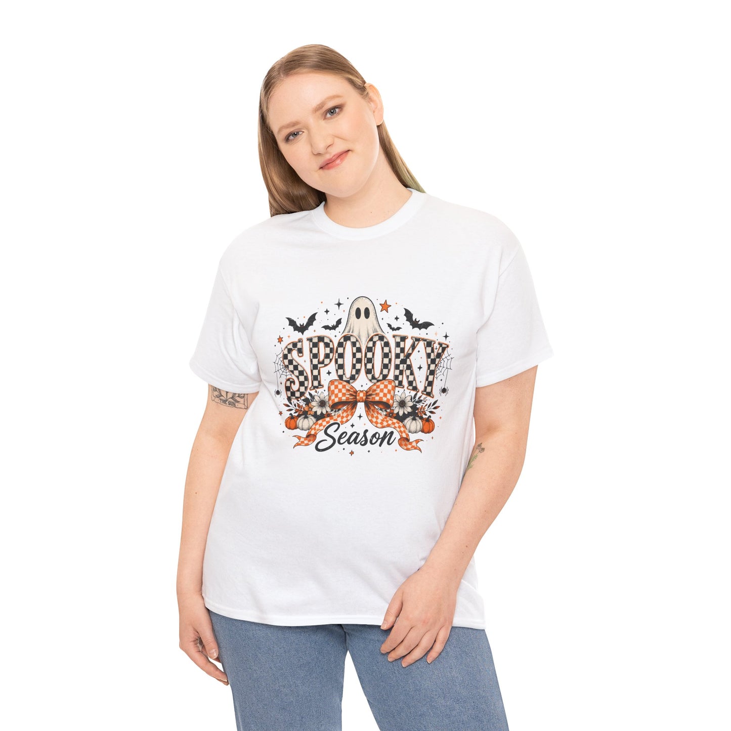 Spooky Season T-Shirt — Halloween Ghost & Pumpkin Tee