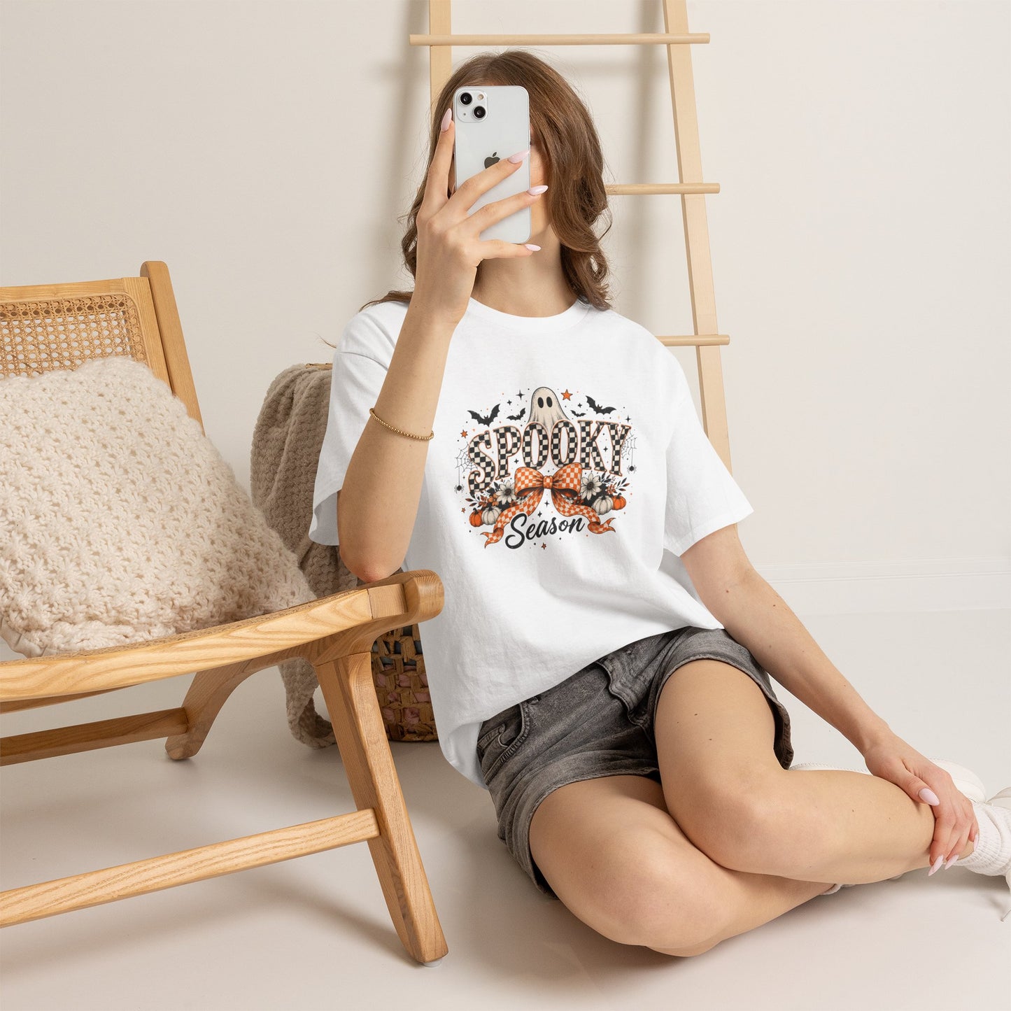 Spooky Season T-Shirt — Halloween Ghost & Pumpkin Tee