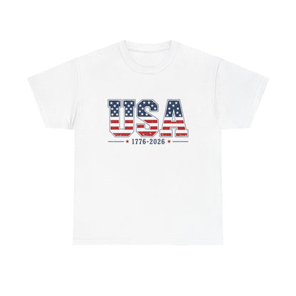 USA 1776-2026 Flag Graphic T-Shirt — Patriotic Fourth of July Tee