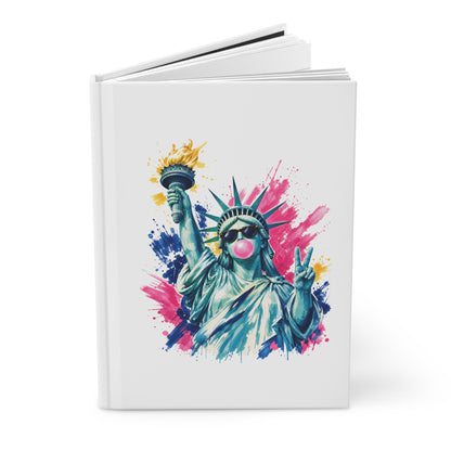 Statue of Liberty Bubblegum Hardcover Journal — Patriotic Pop Art Notebook