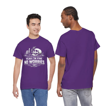 Skull "Yeah I'm Fine No Worries" Graphic Tee