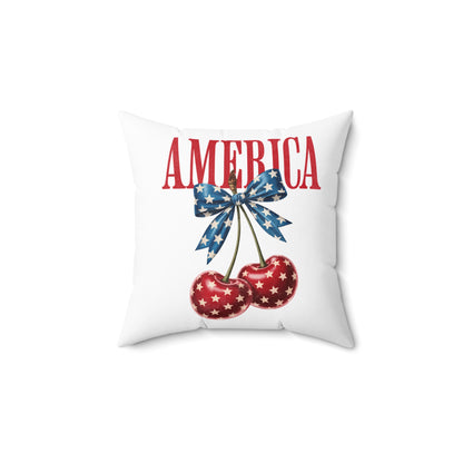 America Cherry Flag Decorative Pillow
