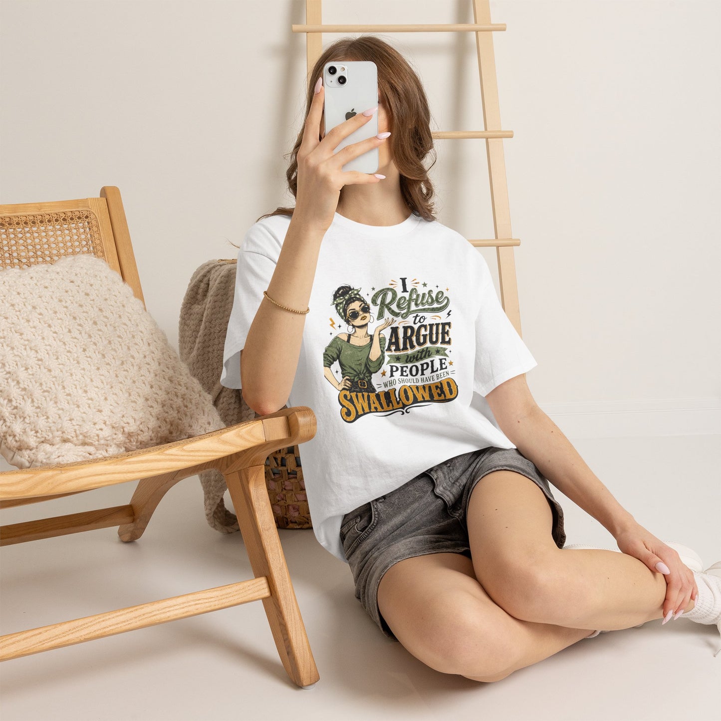 Graphic Tee — "I Refuse to Argue With People Who Should Have Been Swallowed" Funny Sarcastic Shirt