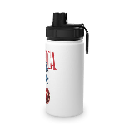 Patriotic Cherry Stainless Steel Water Bottle — USA Stars & Stripes Sports Lid