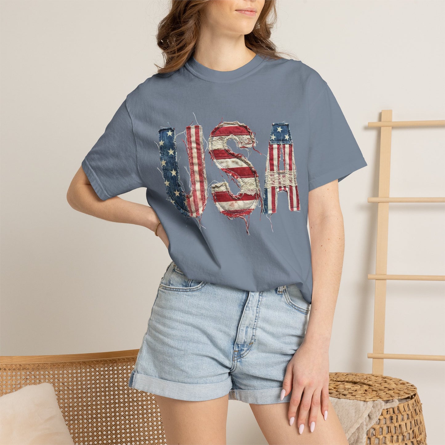 USA Flag Graphic T‑Shirt — Distressed Patriotic Tee for 4th of July
