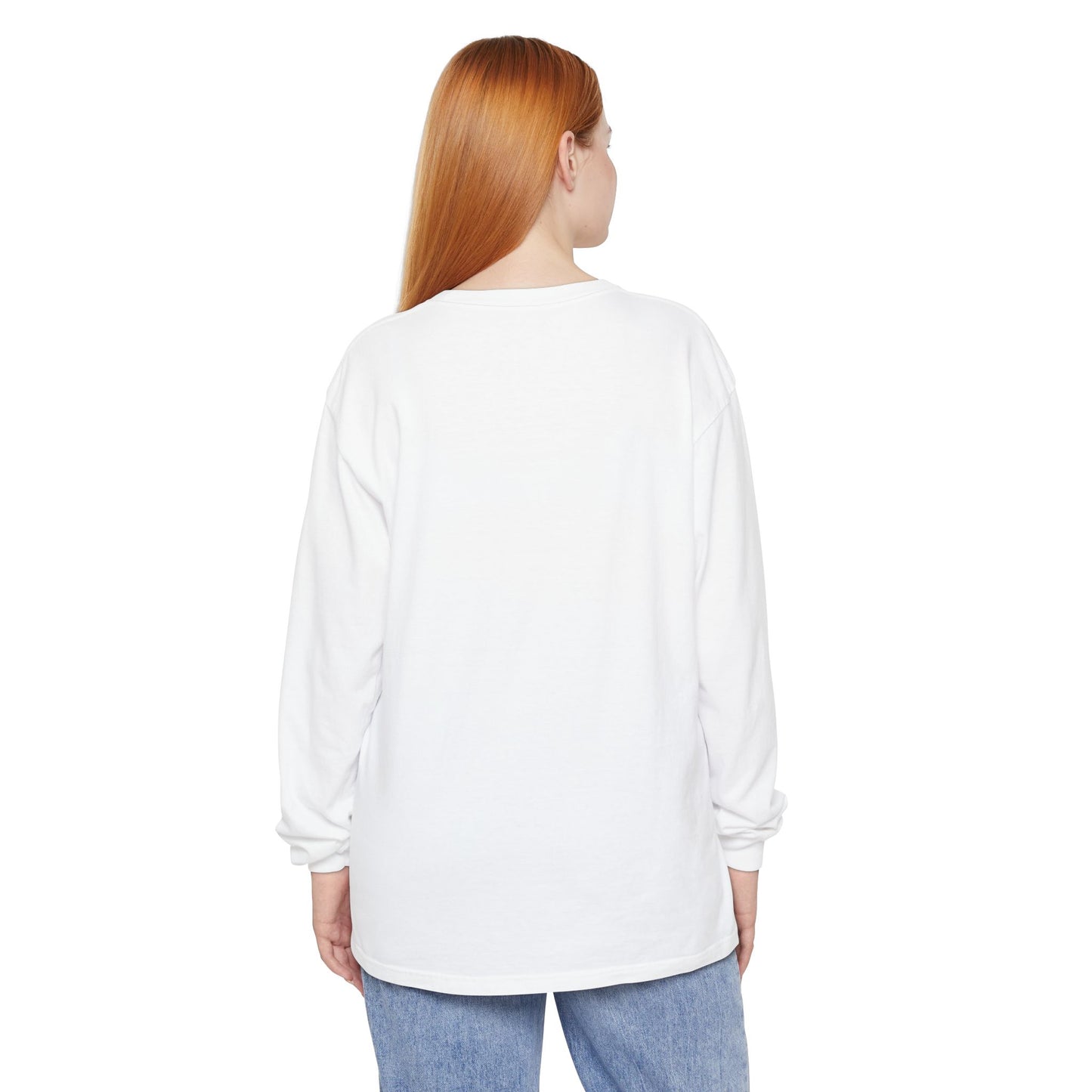 Cute Halloween Ghost Long Sleeve T-Shirt – Pumpkin & Haunted House Graphic