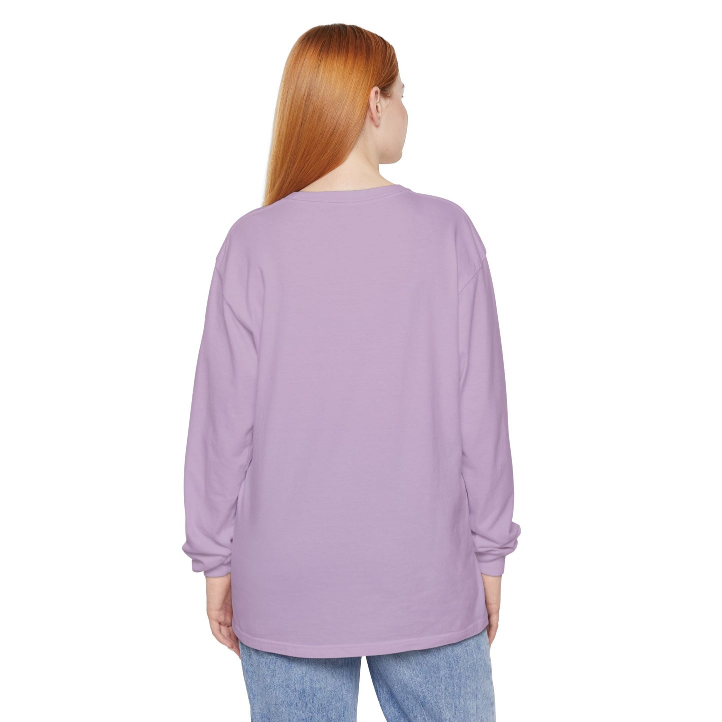 Cute Halloween Ghost Long Sleeve T-Shirt – Pumpkin & Haunted House Graphic