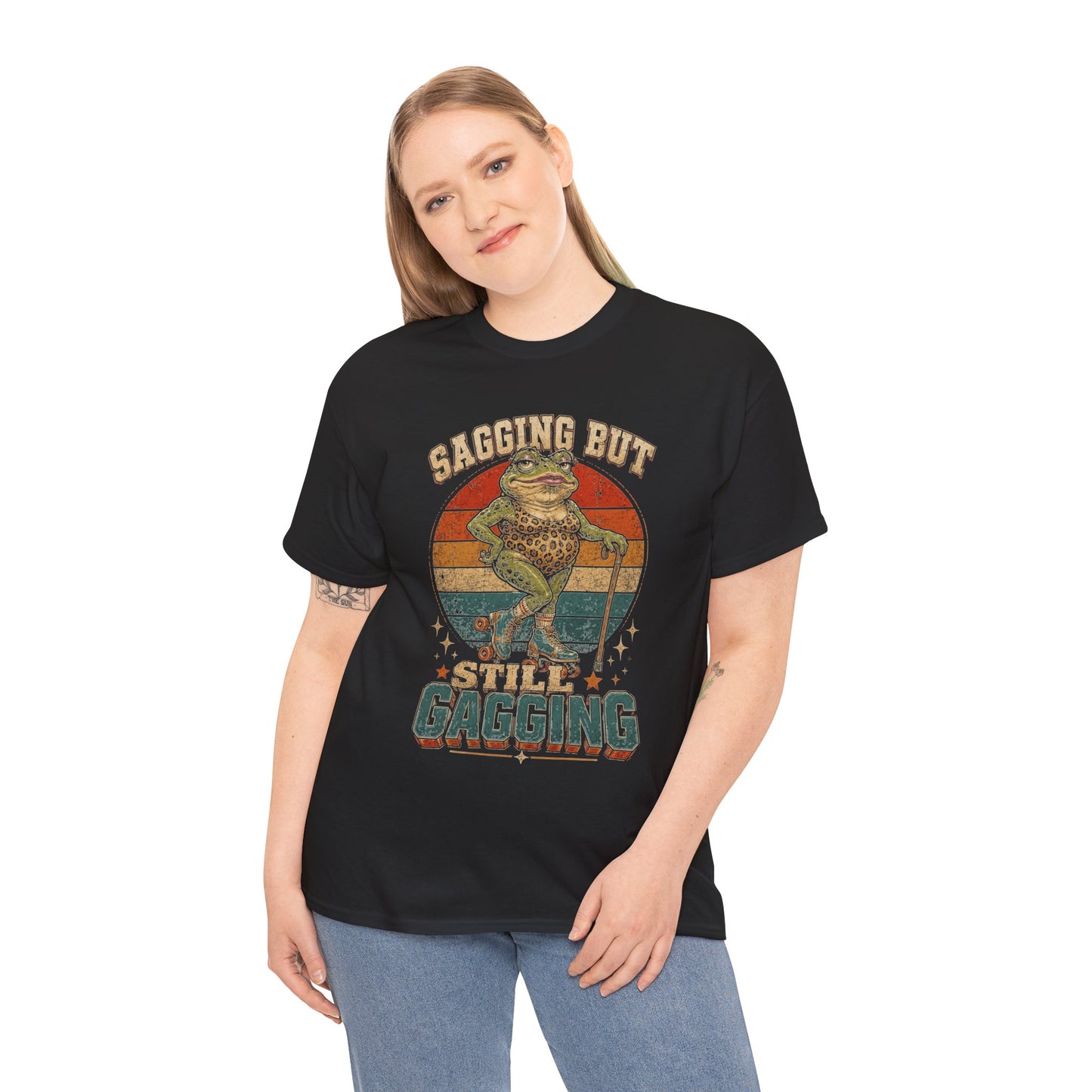 Funny Frog Graphic Tee — "Sagging But Still Sagging" Retro Vintage Shirt