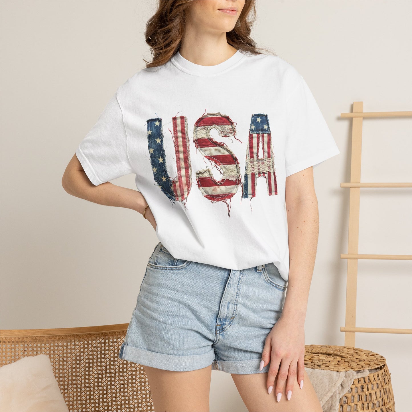 USA Flag Graphic T‑Shirt — Distressed Patriotic Tee for 4th of July