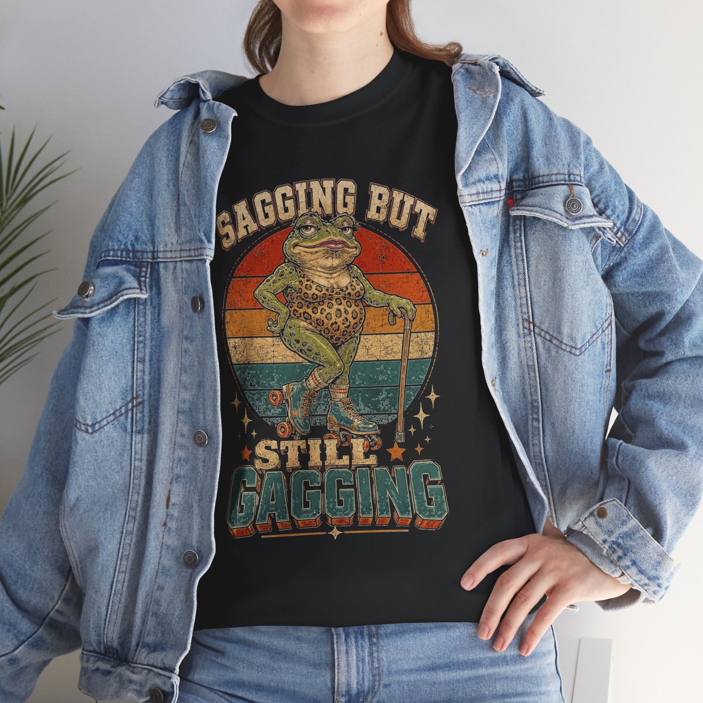 Funny Frog Graphic Tee — "Sagging But Still Sagging" Retro Vintage Shirt