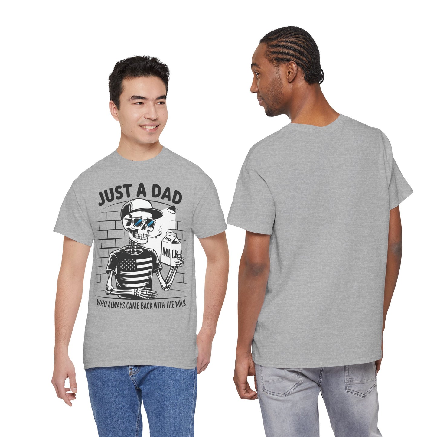 Just A Dad Skull Tee — "Who Always Came Back With The Milk" Vintage Father's Day T‑Shirt
