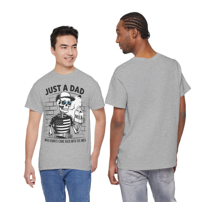 Just A Dad Skull Tee — "Who Always Came Back With The Milk" Vintage Father's Day T‑Shirt
