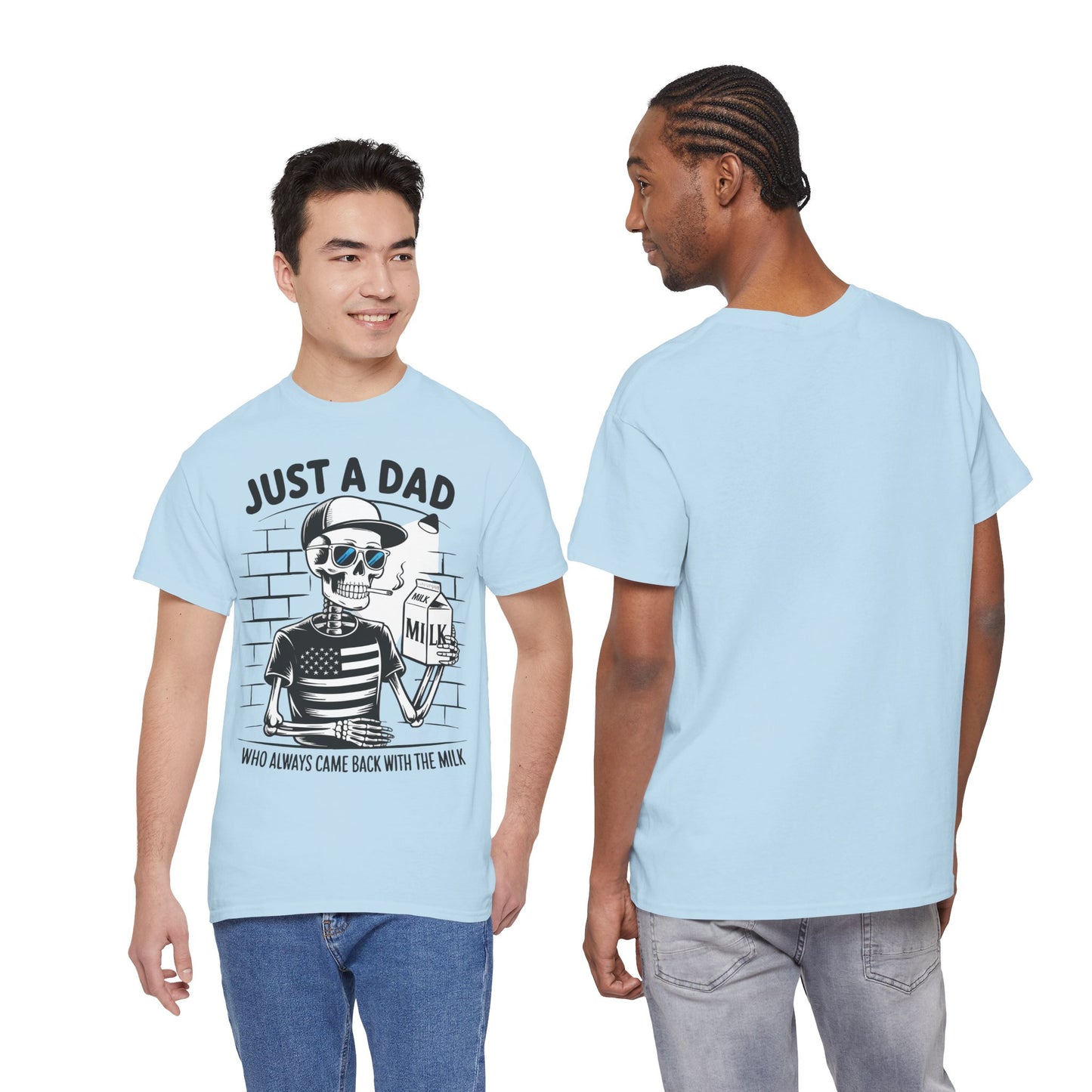 Just A Dad Skull Tee — "Who Always Came Back With The Milk" Vintage Father's Day T‑Shirt