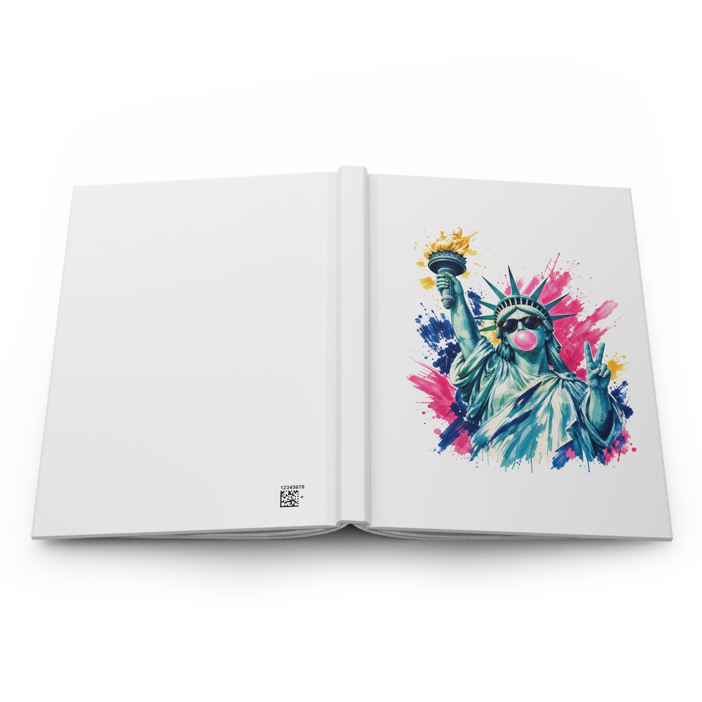 Statue of Liberty Bubblegum Hardcover Journal — Patriotic Pop Art Notebook