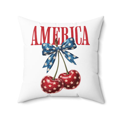America Cherry Flag Decorative Pillow