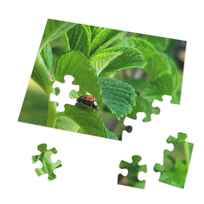 Ladybug on Green Leaves Jigsaw Puzzle (Tin Box)