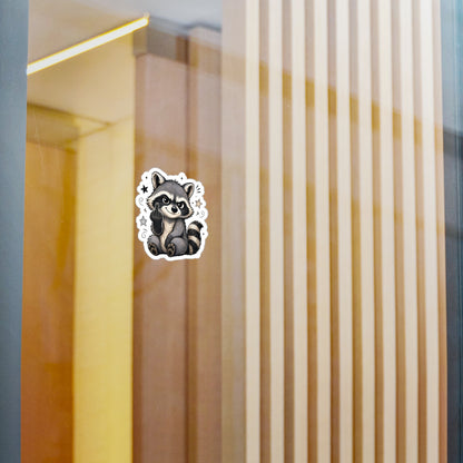 Rude Raccoon Kiss-Cut Vinyl Sticker — Sassy Middle Finger Decal for Laptop, Water Bottle, Car