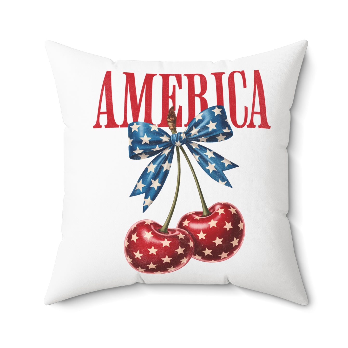 America Cherry Flag Decorative Pillow