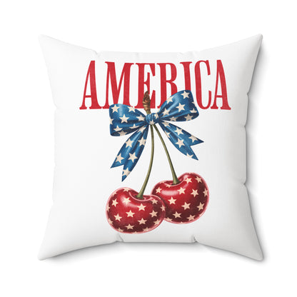 America Cherry Flag Decorative Pillow