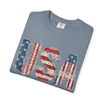 USA Flag Graphic T‑Shirt — Distressed Patriotic Tee for 4th of July