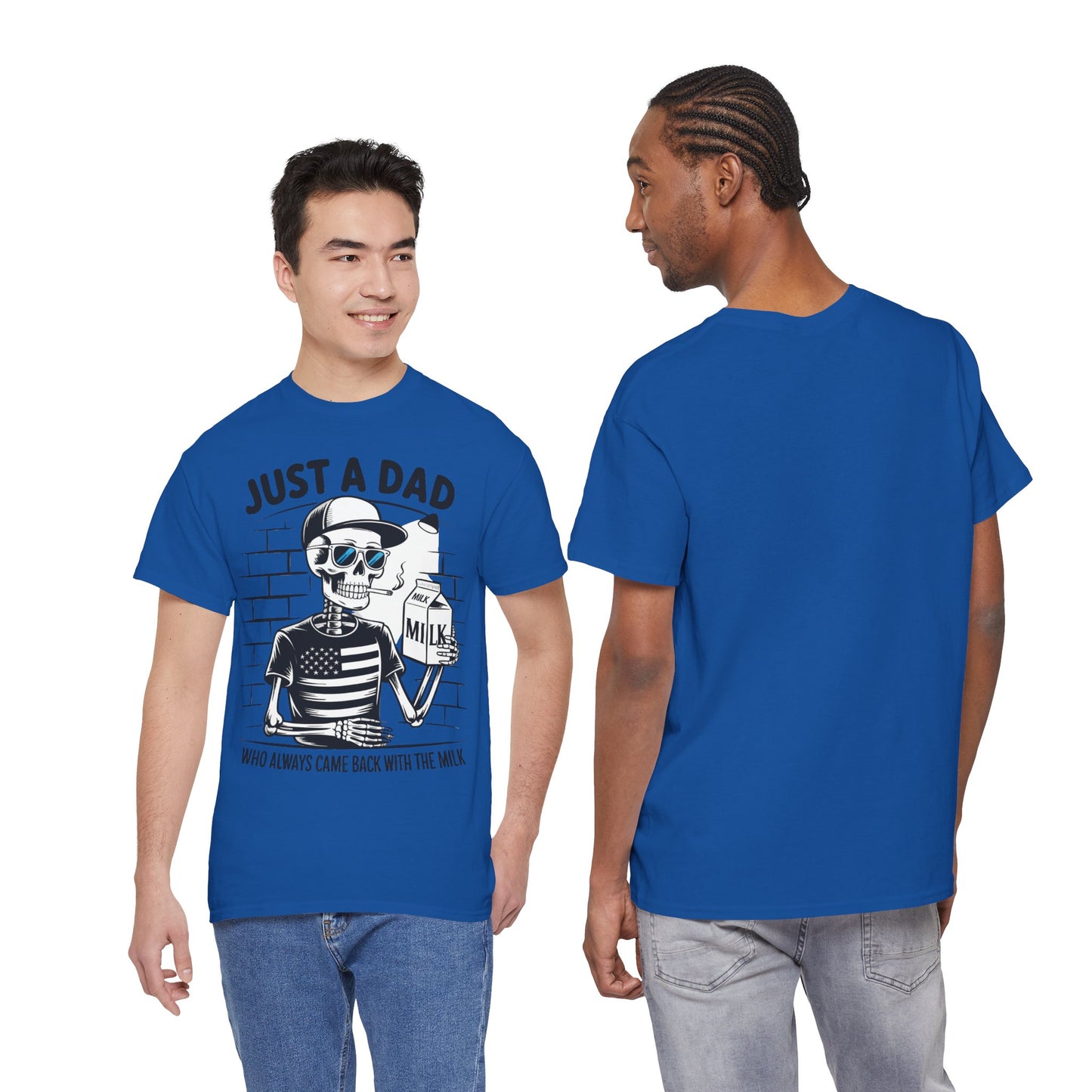 Just A Dad Skull Tee — "Who Always Came Back With The Milk" Vintage Father's Day T‑Shirt