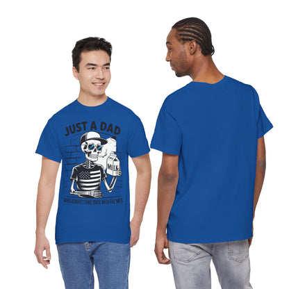 Just A Dad Skull Tee — "Who Always Came Back With The Milk" Vintage Father's Day T‑Shirt